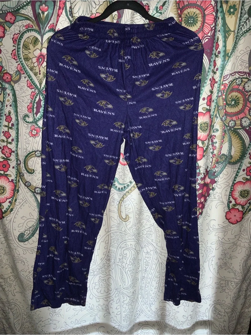NFL Team Apparel Baltimore Ravens Youth Pajama Pant  Logo Print Large 14/16